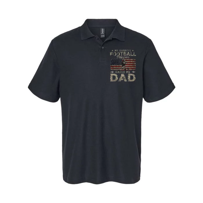 My Favorite Football Player Calls Me Dad FatherS Day Softstyle Adult Sport Polo