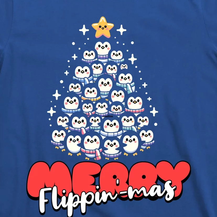 Merry FlippinMas Funny Penguins Christmas Tree Great Gift T-Shirt