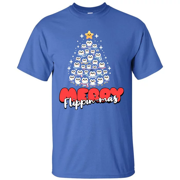 Merry FlippinMas Funny Penguins Christmas Tree Great Gift Tall T-Shirt