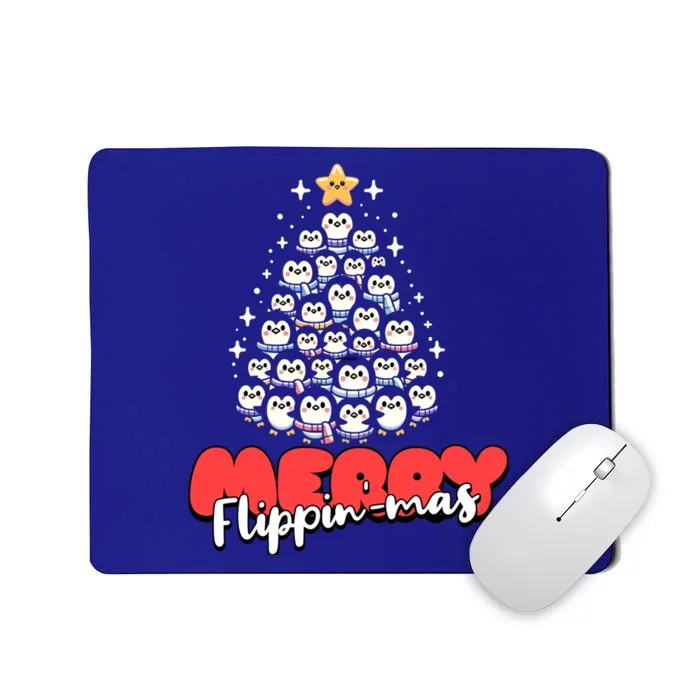 Merry FlippinMas Funny Penguins Christmas Tree Great Gift Mousepad