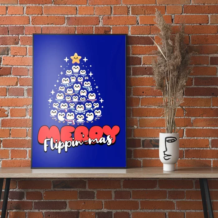 Merry FlippinMas Funny Penguins Christmas Tree Great Gift Poster