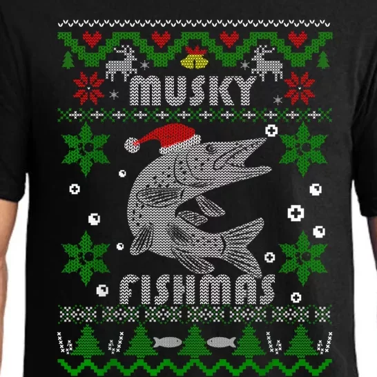 Merry Fishmas Funny Fish Fishing Fisher Ugly Christmas Gift Pajama Set