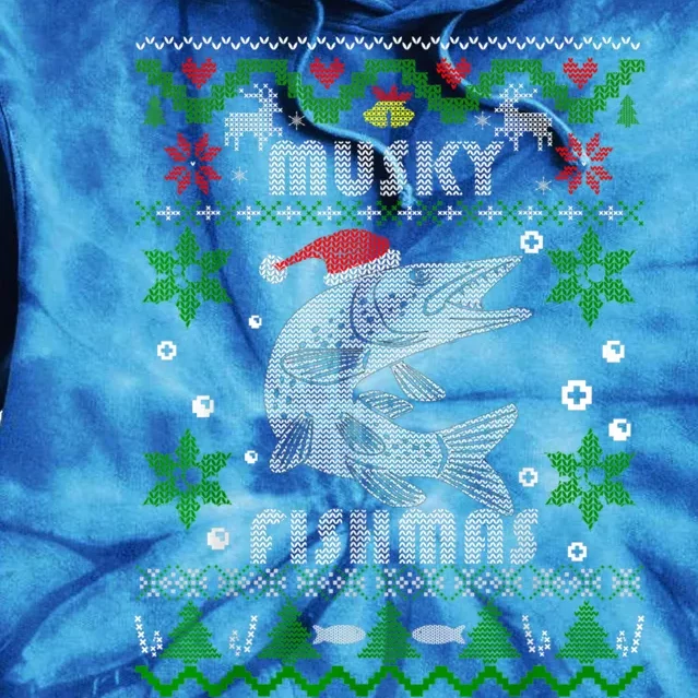 Merry Fishmas Funny Fish Fishing Fisher Ugly Christmas Gift Tie Dye Hoodie