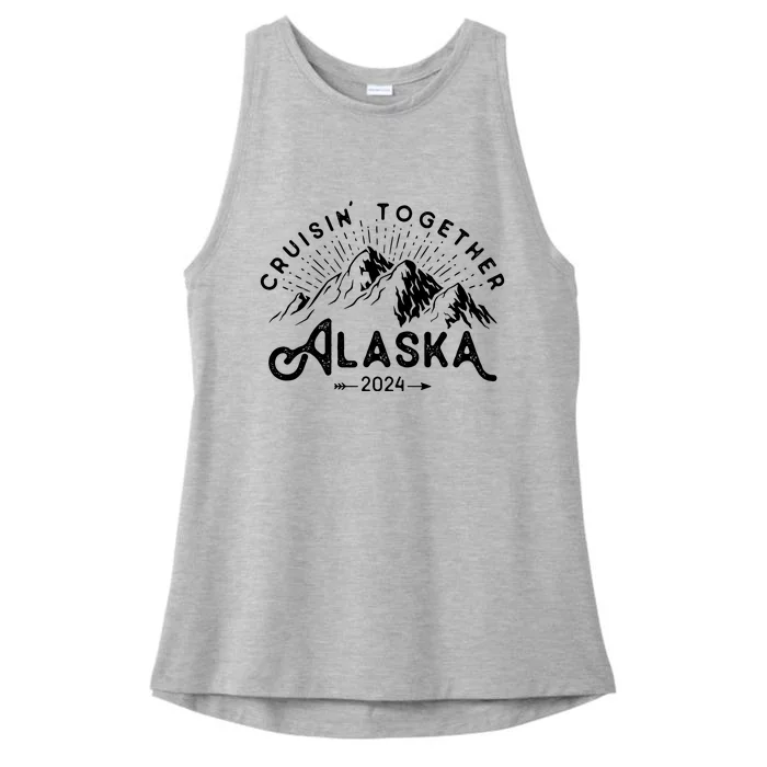 Matching Family Friends Group Vacation Alaska Cruise 2024 Ladies Tri-Blend Wicking Tank