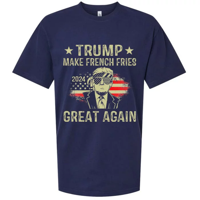 Make French Fries Great Again Trump 2024 French Fry Sueded Cloud Jersey T-Shirt