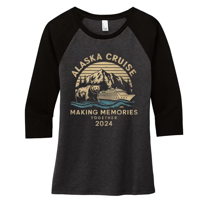 Matching Family Friends And Group Alaska Cruise 2024 Making Memories Together Women's Tri-Blend 3/4-Sleeve Raglan Shirt