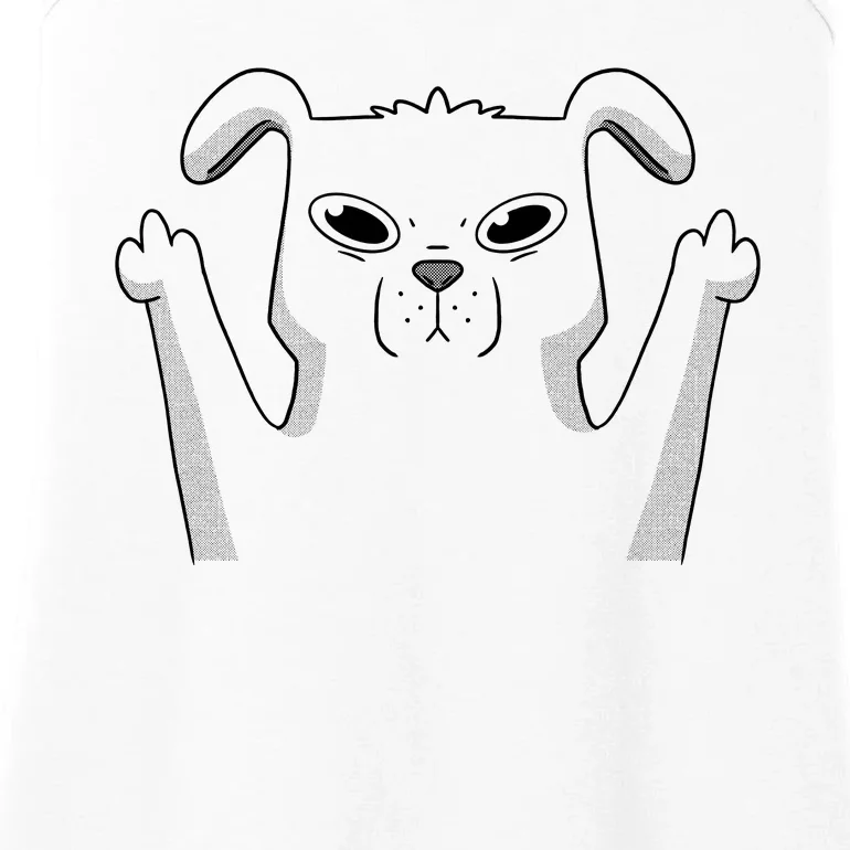 Middle Finger Funny Cute Dog Ladies Essential Tank