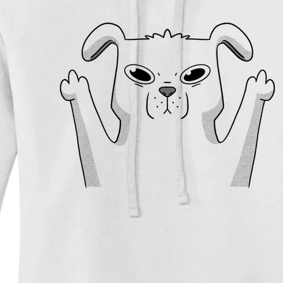 Middle Finger Funny Cute Dog Women's Pullover Hoodie