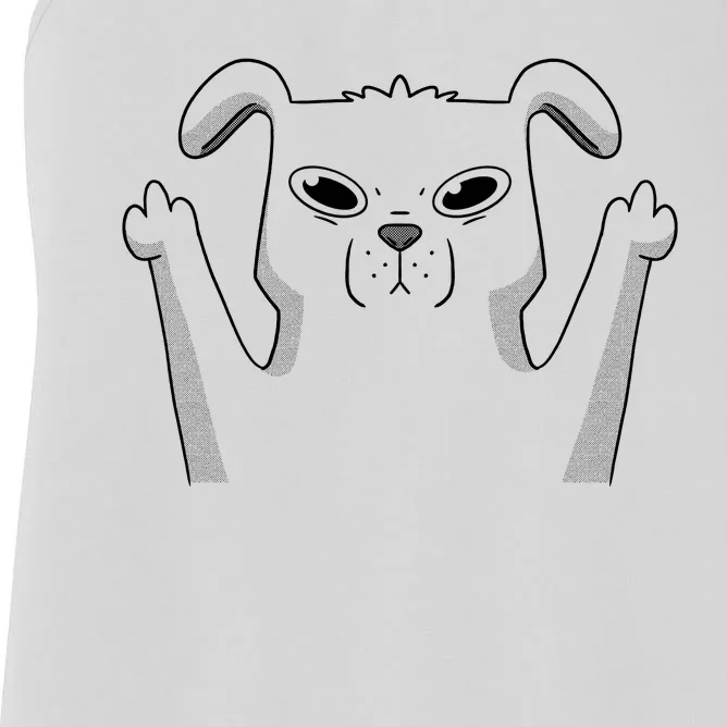 Middle Finger Funny Cute Dog Women's Racerback Tank