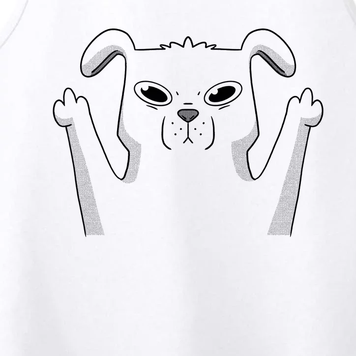 Middle Finger Funny Cute Dog Performance Tank