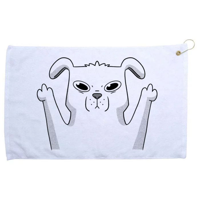 Middle Finger Funny Cute Dog Grommeted Golf Towel