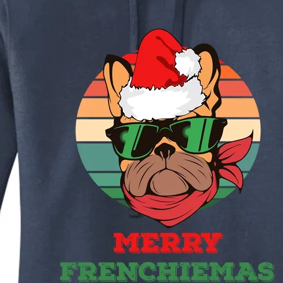 Merry Frenchiemas Funny Frenchie French Bulldog Christmas Great Gift Women's Pullover Hoodie