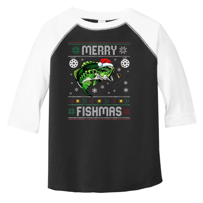 Merry Fishmas Funny Fish Fishing Fisherman Ugly Christmas Toddler Fine Jersey T-Shirt