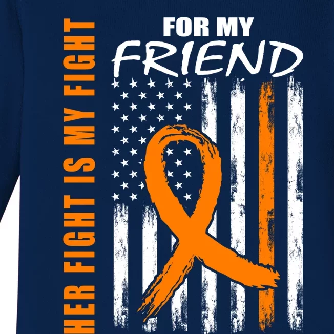 Ms Family Fight Friend Multiple Sclerosis American Flag Gift Cute Gift Baby Long Sleeve Bodysuit