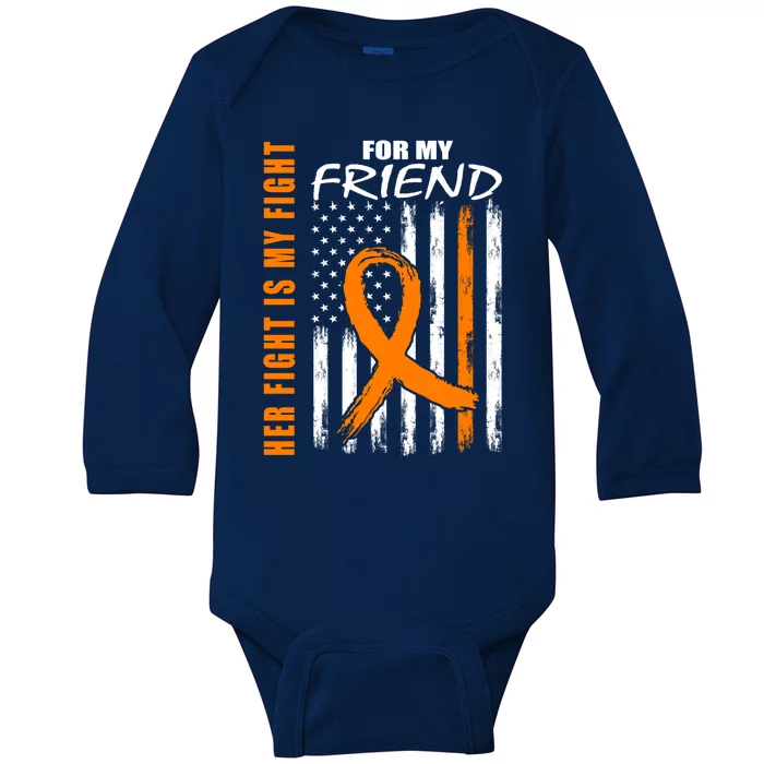 Ms Family Fight Friend Multiple Sclerosis American Flag Gift Cute Gift Baby Long Sleeve Bodysuit