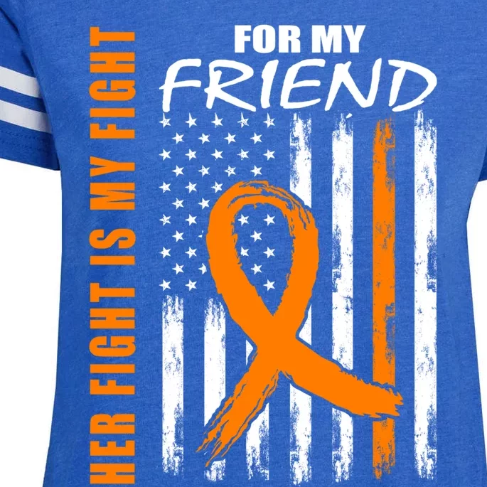 Ms Family Fight Friend Multiple Sclerosis American Flag Gift Cute Gift Enza Ladies Jersey Football T-Shirt