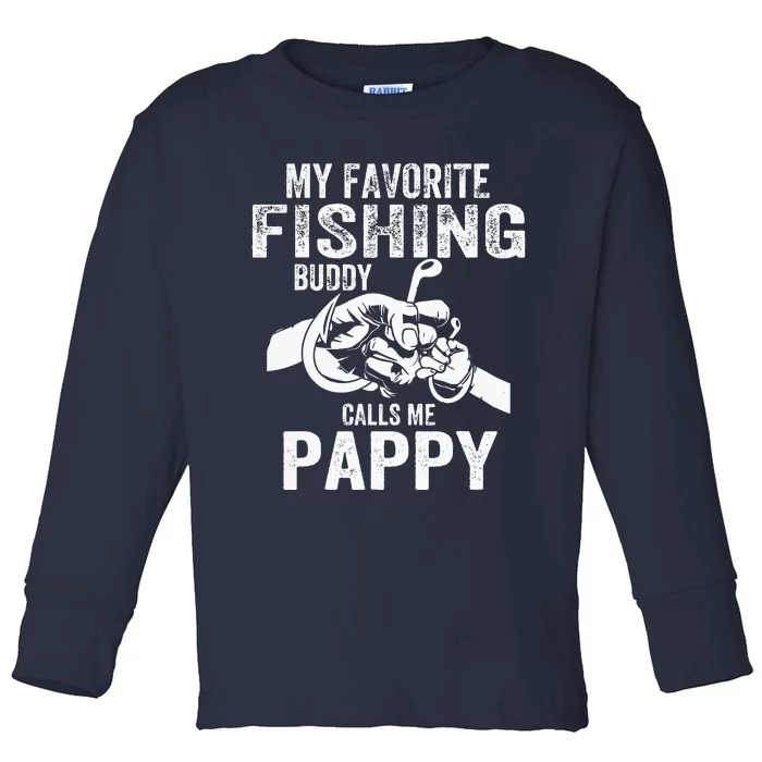 My Favorite Fishing Buddies Call Me Pappy Fisherman Toddler Long