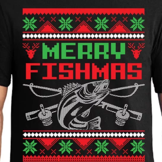 Merry Fishmas Fisher Fishing Ugly Christmas Great Gift Pajama Set