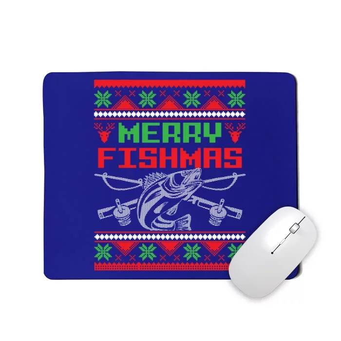 Merry Fishmas Fisher Fishing Ugly Christmas Great Gift Mousepad