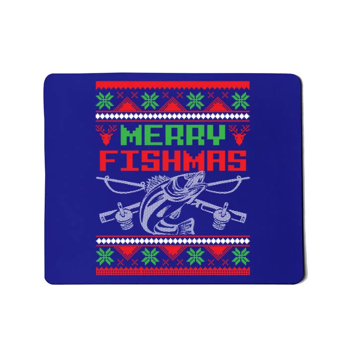 Merry Fishmas Fisher Fishing Ugly Christmas Great Gift Mousepad