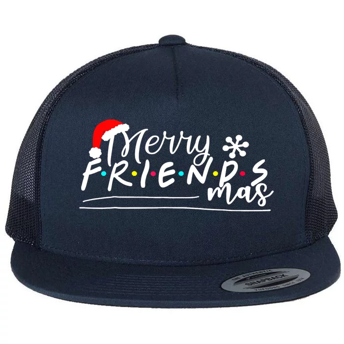 Merry Friendsmas Friends Christmas Matching Flat Bill Trucker Hat