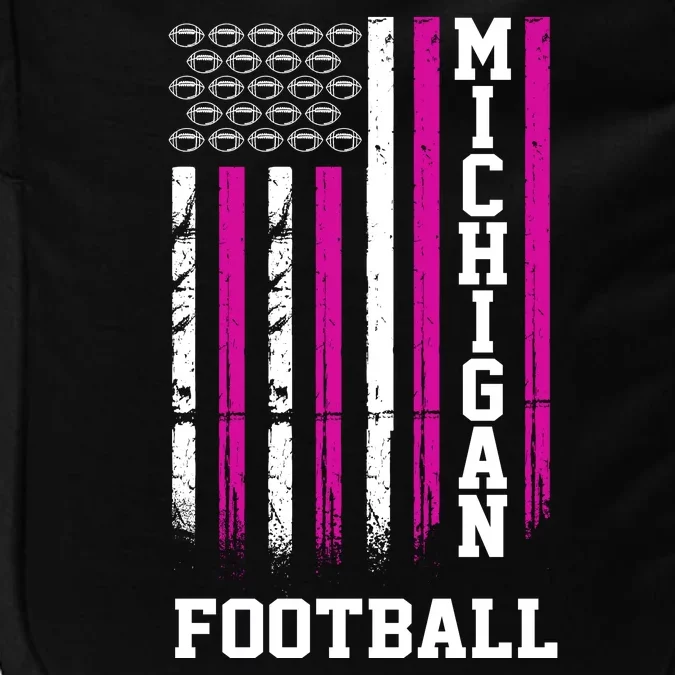 Michigan Football Fan Pink American Flag Impact Tech Backpack