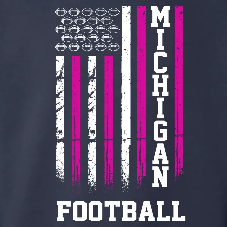 Michigan Football Fan Pink American Flag Toddler Hoodie