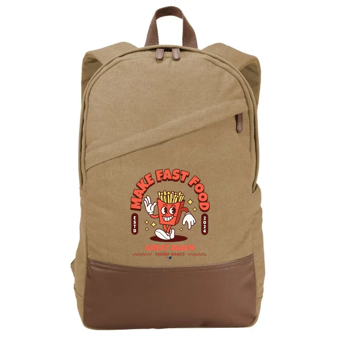 Make Fast Food Great Again MagadonaldS Trump Cotton Canvas Backpack