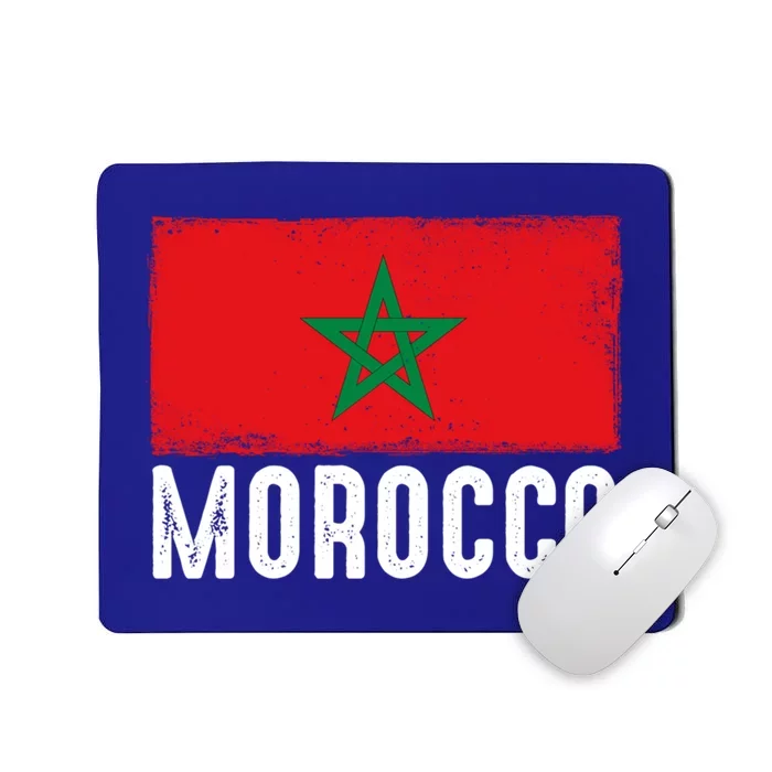 Morocco Flag Football Vintage Fan Soccer Team Pride Cool Gift Mousepad