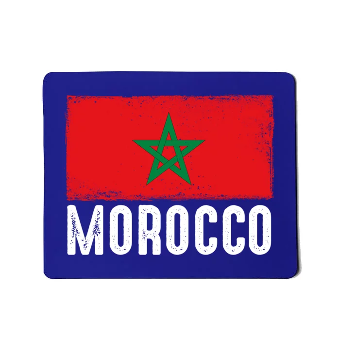 Morocco Flag Football Vintage Fan Soccer Team Pride Cool Gift Mousepad