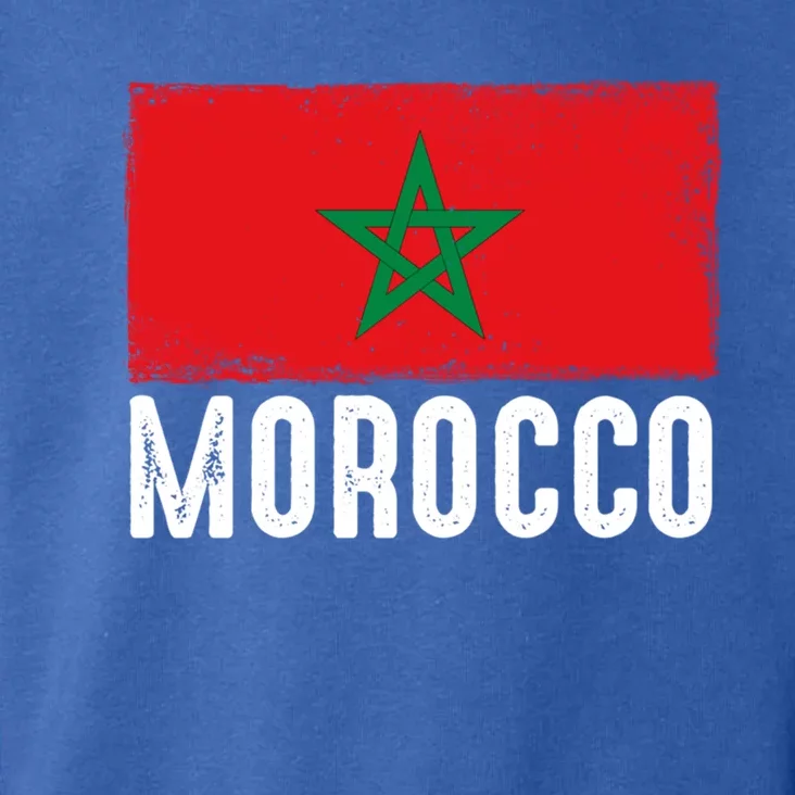 Morocco Flag Football Vintage Fan Soccer Team Pride Cool Gift Toddler Hoodie