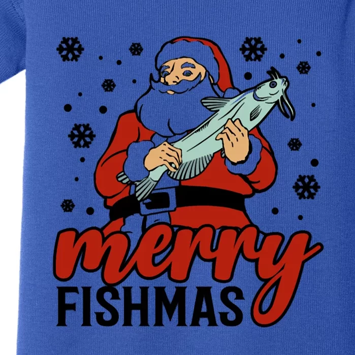 Merry Fishmas Fishing Christmas Funny Xmas Costume Funny Gift Baby Bodysuit