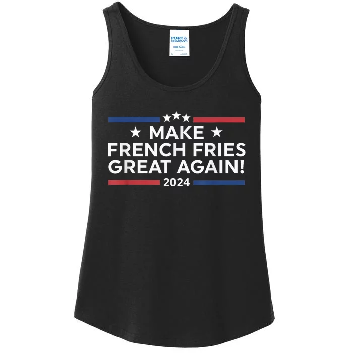 Make French Fries Great Again Us Flag Trump 2024 Ladies Essential Tank