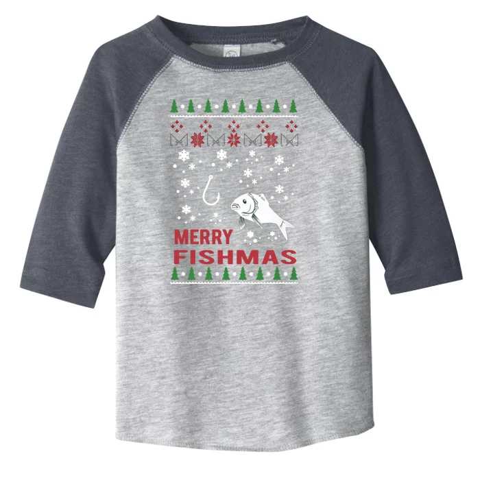 Merry Fishmas Fishing Ugly Christmas Style Gift Toddler Fine Jersey T-Shirt