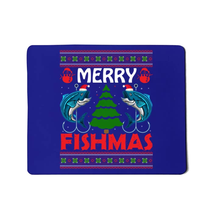 Merry Fishmas Funny Christmas Sweater Funny Fishing Gift Mousepad