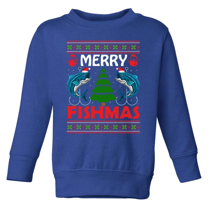 Merry Fishmas Funny Christmas Sweater Funny Fishing Gift Toddler Sweatshirt