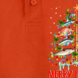 Merry Fishmas Funny Christmas Tree Lights Fish Fishing Rod Great Gift Dry Zone Grid Performance Polo