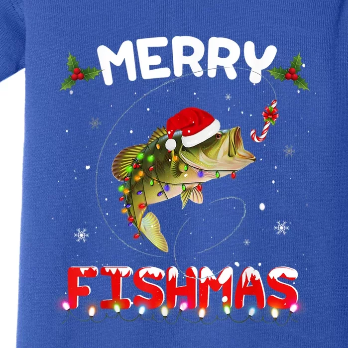 Merry Fishmas Funny Fishing Christmas Pajama Fisher Xmas Gift Baby Bodysuit