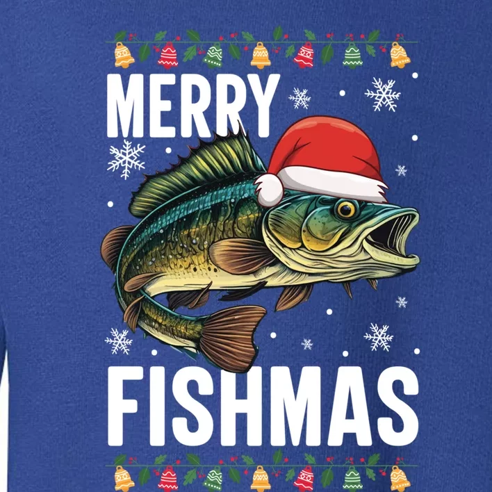 Merry Fishmas Funny Fishing Christmas Pajama Fishers Xmas Gift Toddler Sweatshirt