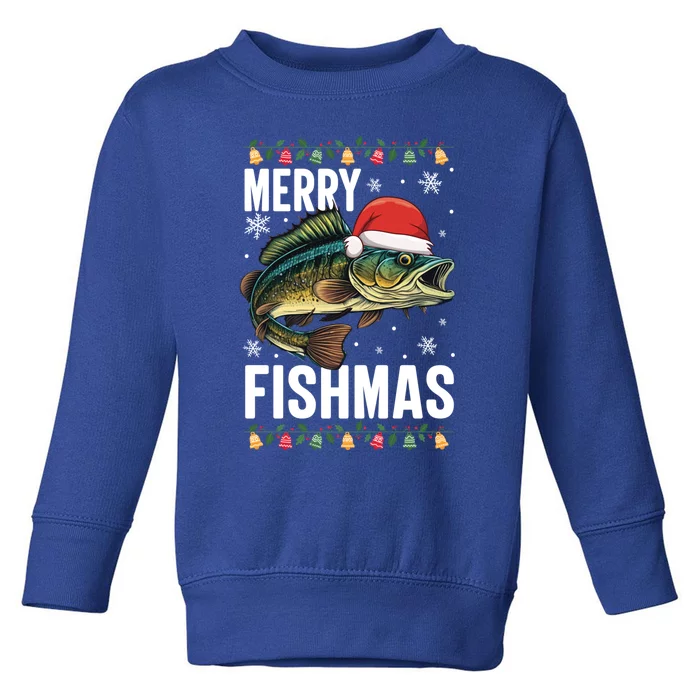 Merry Fishmas Funny Fishing Christmas Pajama Fishers Xmas Gift Toddler Sweatshirt