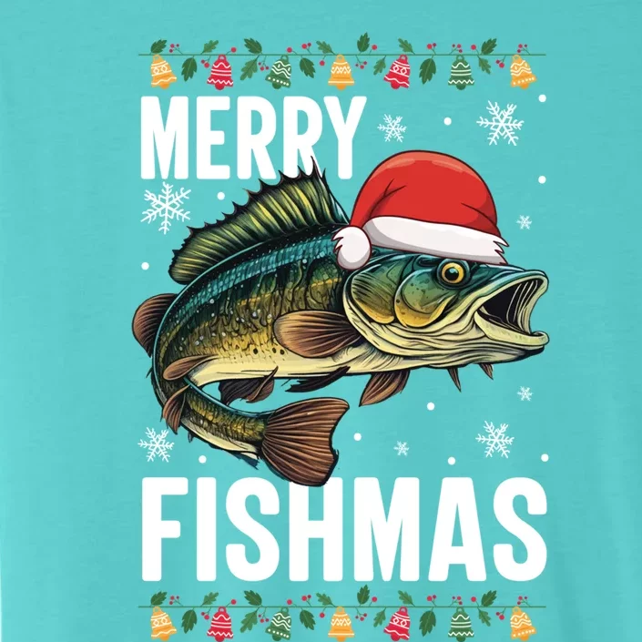 Merry Fishmas Funny Fishing Christmas Pajama Fishers Xmas Gift ChromaSoft Performance T-Shirt