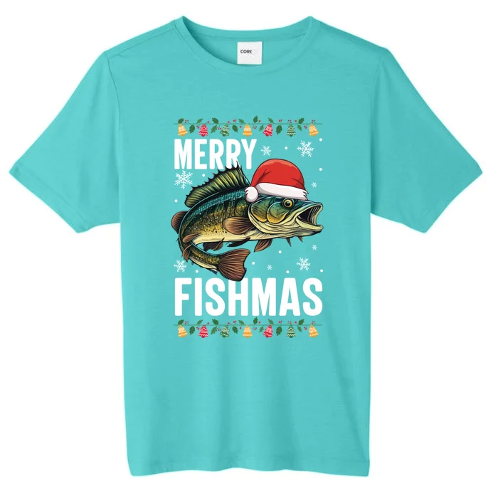 Merry Fishmas Funny Fishing Christmas Pajama Fishers Xmas Gift ChromaSoft Performance T-Shirt