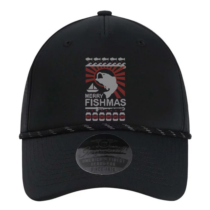 Merry Fishmas Funny Fishing Ugly Christmas Gift Performance The Dyno Cap