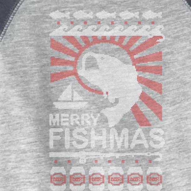 Merry Fishmas Funny Fishing Ugly Christmas Gift Toddler Fine Jersey T-Shirt