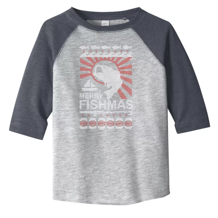 Merry Fishmas Funny Fishing Ugly Christmas Gift Toddler Fine Jersey T-Shirt