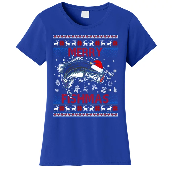 Merry Fishmas Funny Merry Fishmas Fisher Christmas Costume Gift Women's T-Shirt