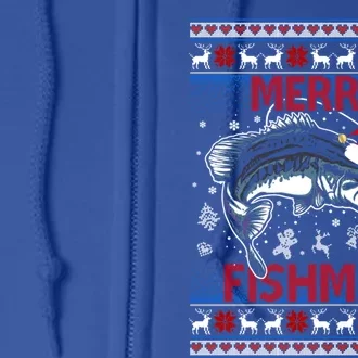 Merry Fishmas Funny Merry Fishmas Fisher Christmas Costume Gift Full Zip Hoodie