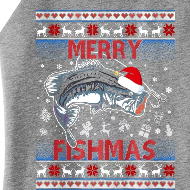 Merry Fishmas Funny Merry Fishmas Fisher Christmas Costume Gift Women’s Perfect Tri Rocker Tank