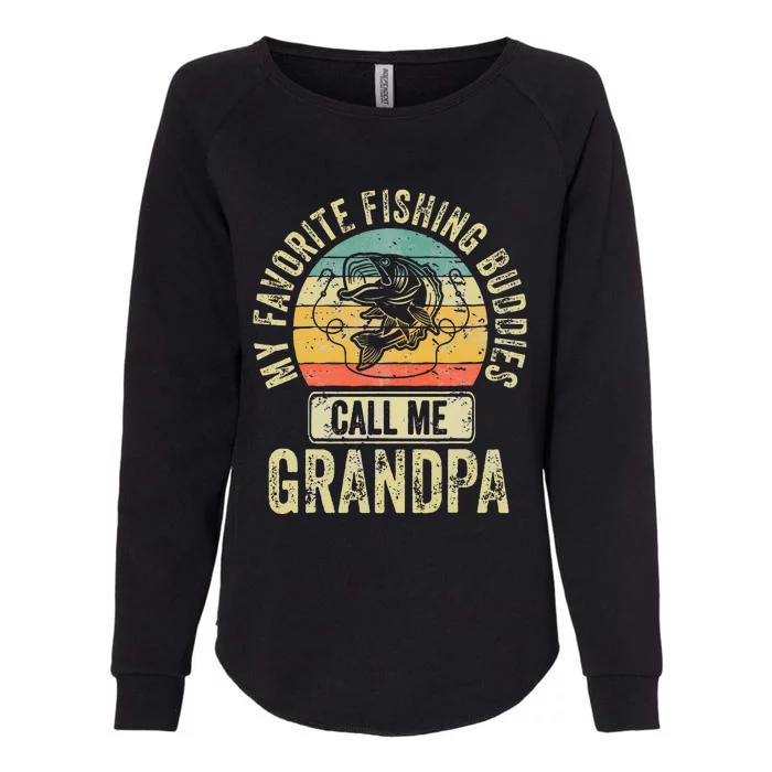 My Favorite Fishing Buddies Call Me Grandpa Fisherman Womens California Wash Sweatshirt