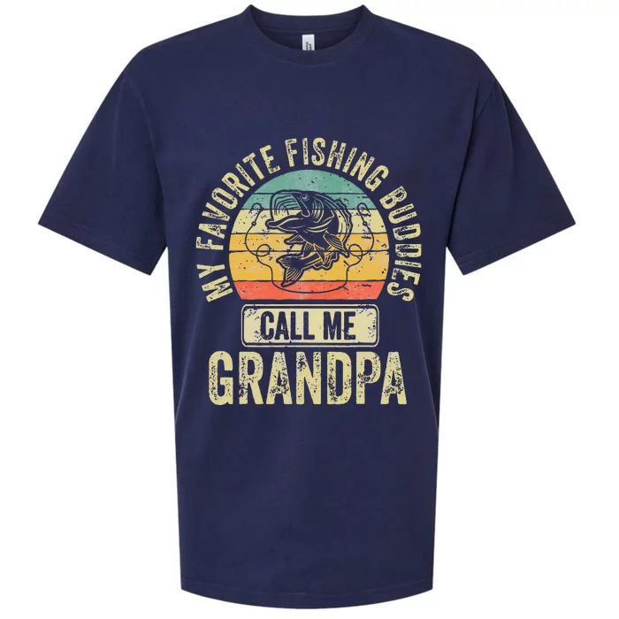 My Favorite Fishing Buddies Call Me Grandpa Fisherman Sueded Cloud Jersey T-Shirt